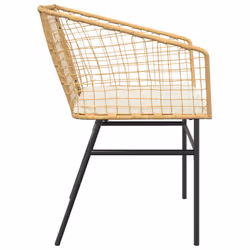 VidaXL 369101 chaise d'extérieur Terrace Siège rembourré Polyuréthane, Acier Crème, Blanc - Vue supplémentaire 6