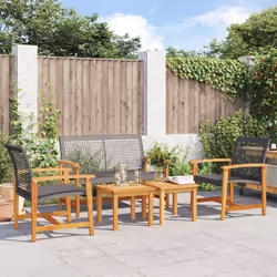 VidaXL 367604 banc de jardin Rotin, Acier