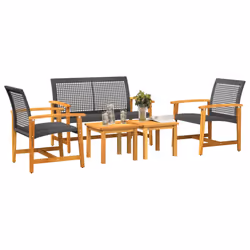 VidaXL 367604 banc de jardin Rotin, Acier