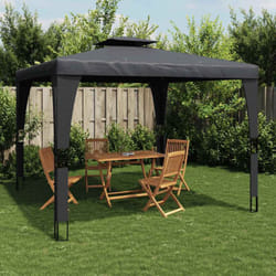 vidaXL Tonnelle à double toit anthracite 3,98x2,98 m acier