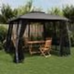 vidaXL Tonnelle avec double toit et parois en filet anthracite acier
