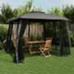 vidaXL Tonnelle avec double toit et parois en filet anthracite acier