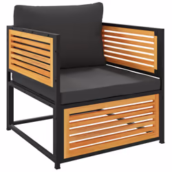 VidaXL 367641, Anthracite, Bois d'acacia, Acier, 110 kg, Adultes et enfants, 680 mm, 680 mm