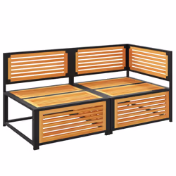 VidaXL 367642 banc de jardin Bois d'acacia, Acier - Vue supplémentaire 5