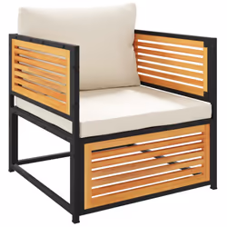 VidaXL 367648, Crème, Bois d'acacia, Acier, 110 kg, Adultes et enfants, 680 mm, 680 mm
