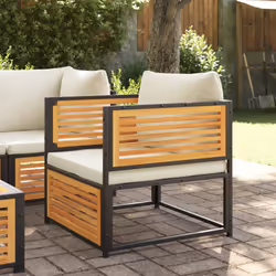 VidaXL 367648 banc de jardin Bois d'acacia, Acier
