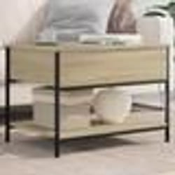vidaXL Table basse chêne sonoma 70x50x50 cm bois d'ingénierie et métal
