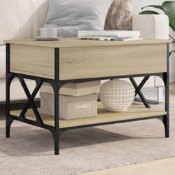 Vidaxl - Table basse chêne sonoma 70x50x50 cm bois d'ingénierie et métal