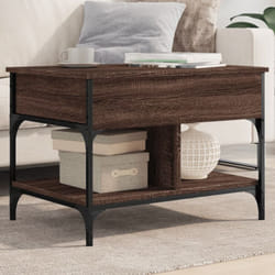 Vidaxl - Table basse chêne marron 70x50x50 cm bois d'ingénierie et métal