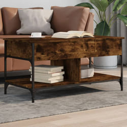 Vidaxl - Table basse chêne fumé 100x50x50 cm bois d'ingénierie et métal