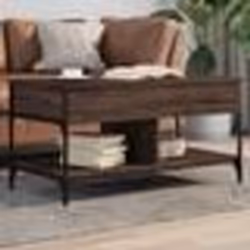 vidaXL Table basse chêne marron 100x50x50cm bois d'ingénierie et métal