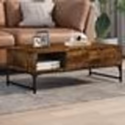 vidaXL Table basse chêne fumé 100x50x35 cm bois d'ingénierie et métal