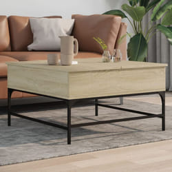 Vidaxl - Table basse chêne sonoma 80x80x45 cm bois d'ingénierie et métal