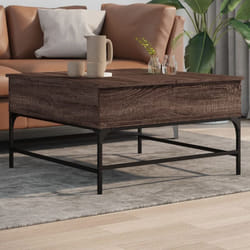 Vidaxl - Table basse chêne marron 80x80x45 cm bois d'ingénierie et métal