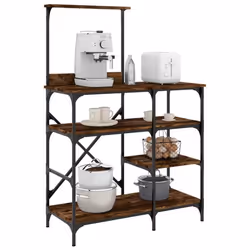 vidaXL Support de boulanger chêne fumé 90x40x132 cm