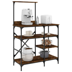 vidaXL Support de boulanger chêne fumé 90x40x132 cm