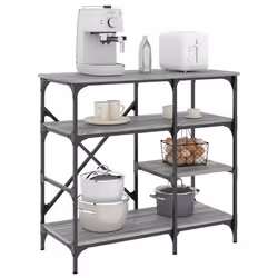vidaXL Support de boulanger sonoma gris bois d’ingénierie et métal