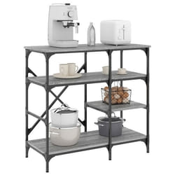 vidaXL Support de boulanger sonoma gris bois d’ingénierie et métal