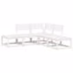 vidaXL Salon de jardin 5 pcs blanc bois massif de pin