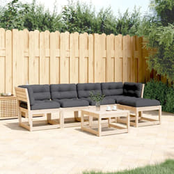 Salon de jardin 5 pcs avec coussins bois de pin massif vidaXL