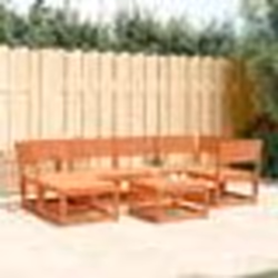 vidaXL Salon de jardin 6 pcs cire marron bois de pin massif