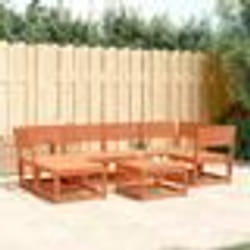vidaXL Salon de jardin 6 pcs cire marron bois de pin massif