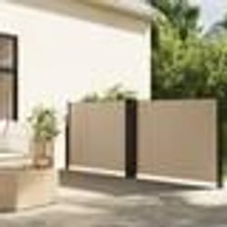 vidaXL Auvent latéral rétractable beige 120x1000 cm