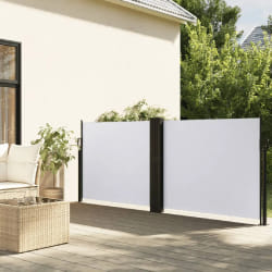 vidaXL Auvent latéral rétractable blanc 140x1000 cm