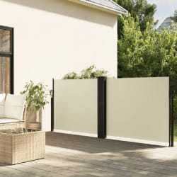 vidaXL Auvent latéral rétractable crème 120x1200 cm
