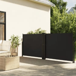 vidaXL Auvent latéral rétractable noir 140x1200 cm