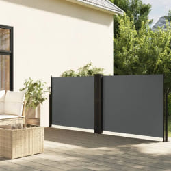 vidaXL Auvent latéral rétractable anthracite 140x1200 cm