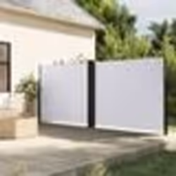 vidaXL Auvent latéral rétractable blanc 160x1200 cm