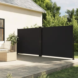 vidaXL Auvent latéral rétractable noir 180x1200 cm