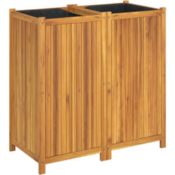 Jardinière avec doublure 100x50x100 cm bois massif d'acacia vidaXL