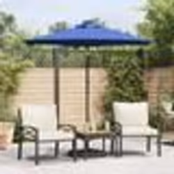 vidaXL Parasol de jardin LED mât en acier bleu azuré 225x225x212 cm