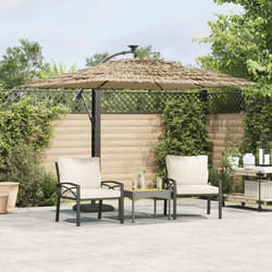 vidaXL Parasol de jardin avec mât en acier marron 246x246x230 cm parasol parasol dextérieur parasol de patio parapluie 4005074