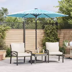 vidaXL Parasol de jardin avec mât en acier bleu 268x268x226 cm