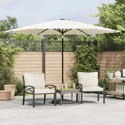 Vidaxl - Parasol de jardin avec mât en acier blanc 288x288x225 cm