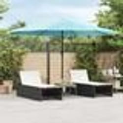 vidaXL Parasol de jardin avec mât en acier bleu 388x388x248 cm