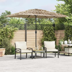 vidaXL Parasol de jardin avec LED et mât en acier marron 300x200x250cm 4005118