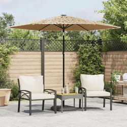 Parasol de jardin avec led et mât en acier marron 268x268x226cm - Vidaxl