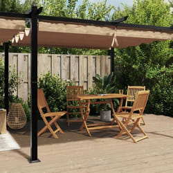 vidaXL Tonnelle de jardin avec toit rétractable taupe 3x6 m aluminium tonnelle de jardin tonnelle de patio pavillon de 3217063