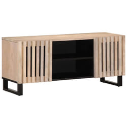 Vidaxl - Meuble tv blanc 105x34x46 cm bois massif de manguier