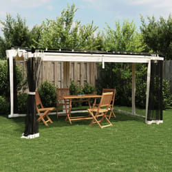 Vidaxl - Tonnelle avec parois en filet crème 4x3 m acier