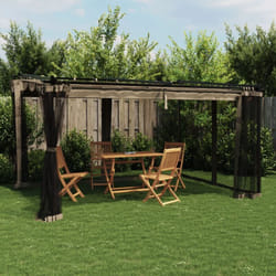 Vidaxl - Tonnelle avec parois en filet taupe 4x3 m acier