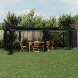 Vidaxl - Tonnelle avec parois en filet anthracite 6x3 m acier