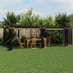 Vidaxl - Tonnelle avec parois en filet taupe 6x3 m acier