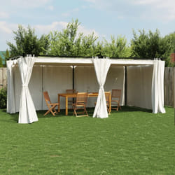 Vidaxl - Tonnelle avec rideaux crème 6x3 m acier