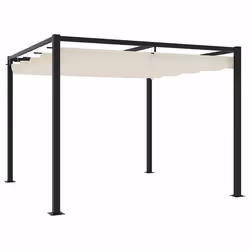 vidaXL Tonnelle de jardin avec toit rétractable crème 3x3 m acier