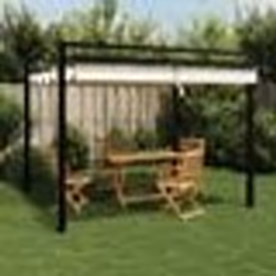 vidaXL Tonnelle de jardin avec toit rétractable crème 3x3 m aluminium